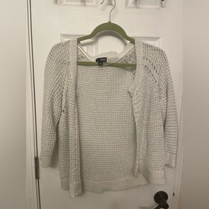 Women’s white sparkle cardigan, size M
